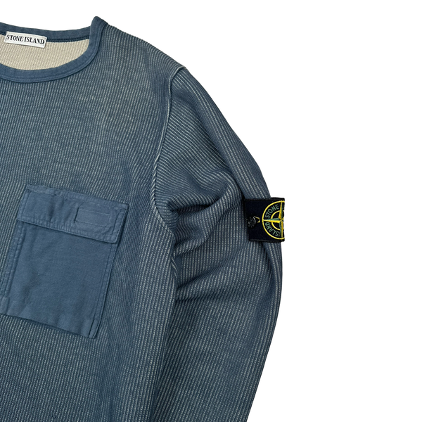 Stone Island 2002 Ribbed Cotton Vintage Crewneck Jumper - Large