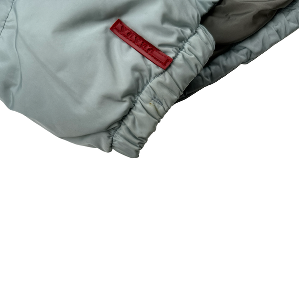 Prada Baby Blue Cuff Tab Zipped Puffer Jacket - Small