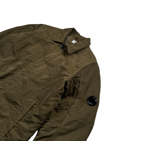 CP Company Khaki Nylon B Shimmer Lens Viewer Collared Jacket - Large