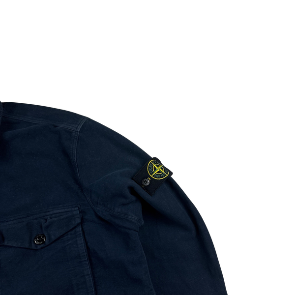 Stone Island 2017 Navy Thick Brushed Cotton Overshirt - XL