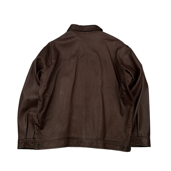 Ralph Lauren Brown Heavyweight Leather Jacket - XL