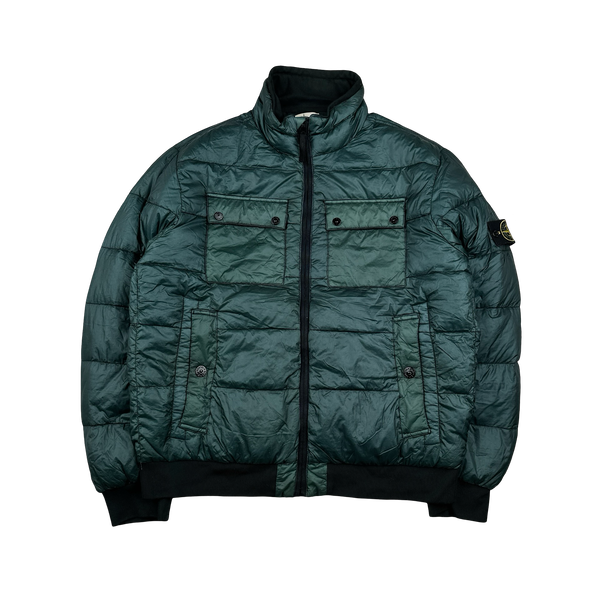Stone Island 2013  Emerald Green Garment Dyed Puffer Jacket - XXL