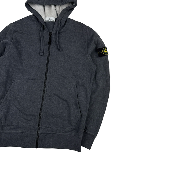 Stone Island 2020 Grey Zipped Cotton Hoodie - Medium