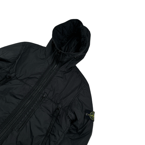Stone Island 2019 Black Crinkle Reps NY Insulated Jacket - Small