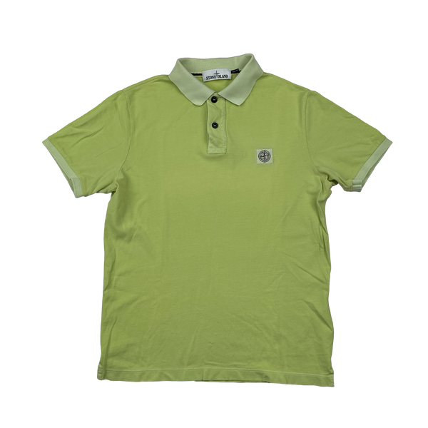 Stone Island 2018 Yellow Cotton Polo Shirt - Medium