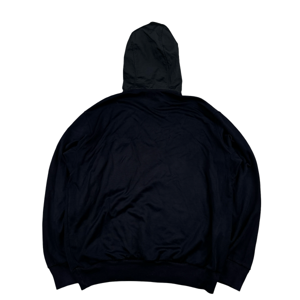 CP Company Navy Quarter Zip Resin Coated Hood Pullover - XXL