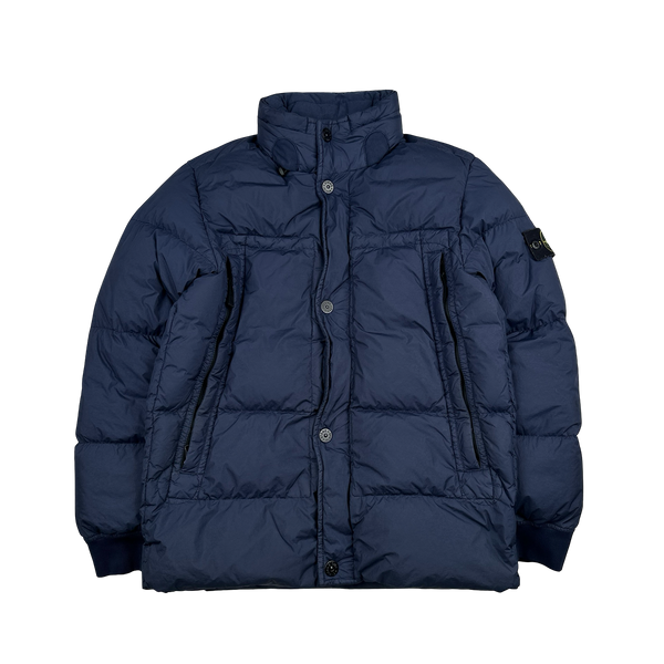 Stone Island 2020 Navy Crinkle Puffer Jacket - Small