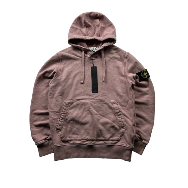 Stone Island 2022 Pink Pullover Cotton Hoodie - Small
