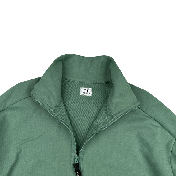 CP Company Cotton Half Zip Turquoise Lens View Jumper - Medium