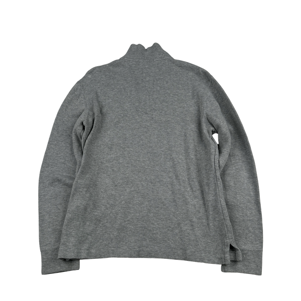 Ralph Lauren Grey Cotton Quarter Zip Jumper - Small