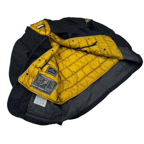 Stone Island 2011 Black Mil Spec Diagonal Wool Dutch Rope Liner Buttoned Jacket - XL