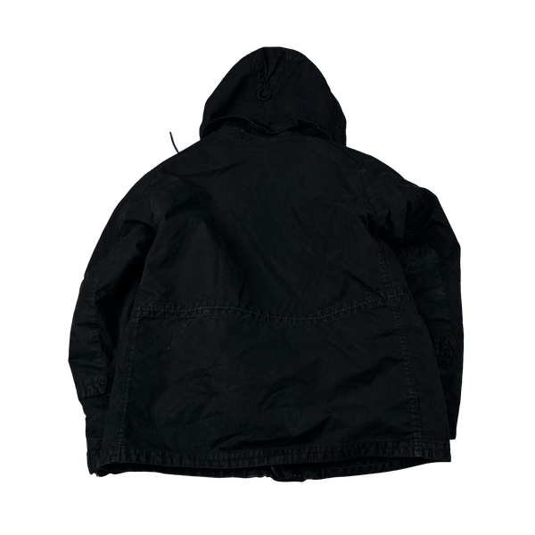 CP Company 50 Fili Down Filled Black Goggle Jacket - Medium