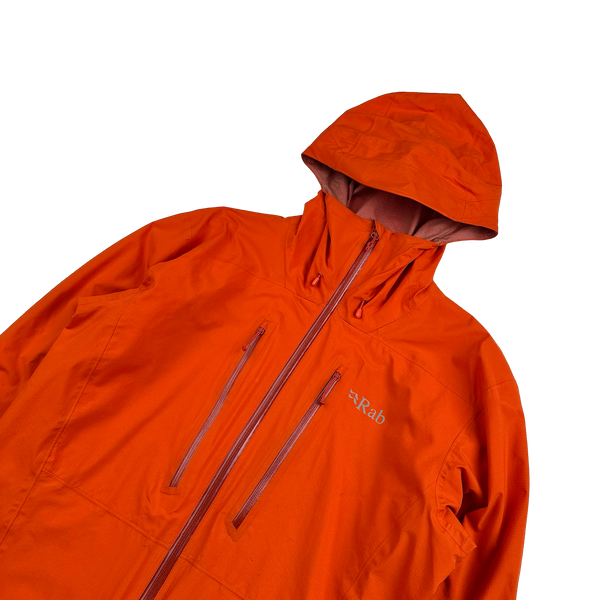 RAB Orange Pertex Sheild Spark Waterproof Rain Jacket - Medium