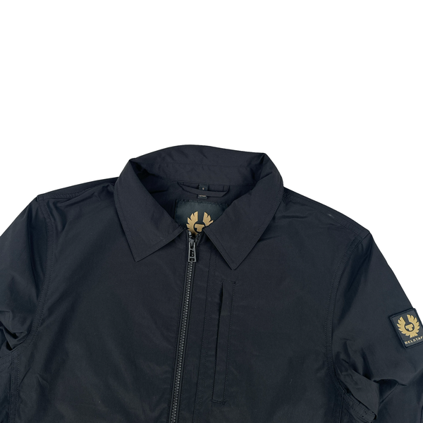 Belstaff Black Nylon Collared Zipped Overshirt - Small
