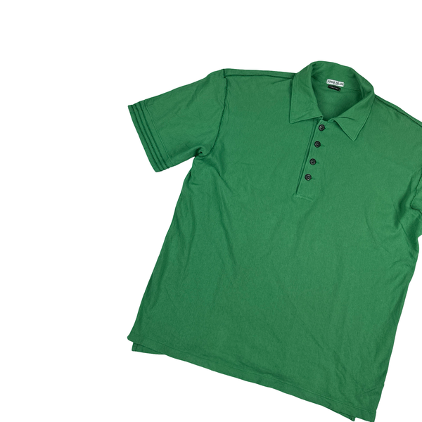 Stone Island Vintage Cotton Embroidered Back Spellout Polo Shirt - Large