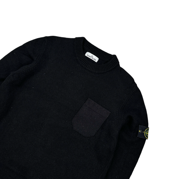Stone Island 2017 Black Wool Crewneck - XL