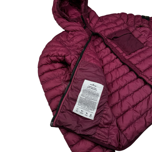 Stone Island 2018 Burgundy Micro Yarn Down Puffer Jacket - Large