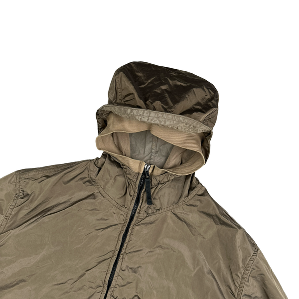 Stone Island 2005 Brown Olive Velvet Lined Shimmer Jacket - XL