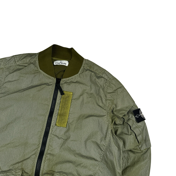 Stone Island 2016 Green Pixel Reflective Bomber Jacket - Medium