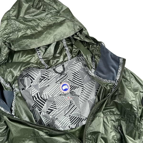 Canada Goose Dark Sage Lightweight Packable Nylon Hooded Jacket - Large