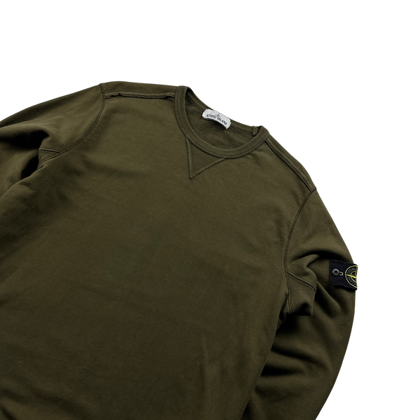 Stone Island 2018 Khaki Cotton Crewneck Sweatshirt - Large