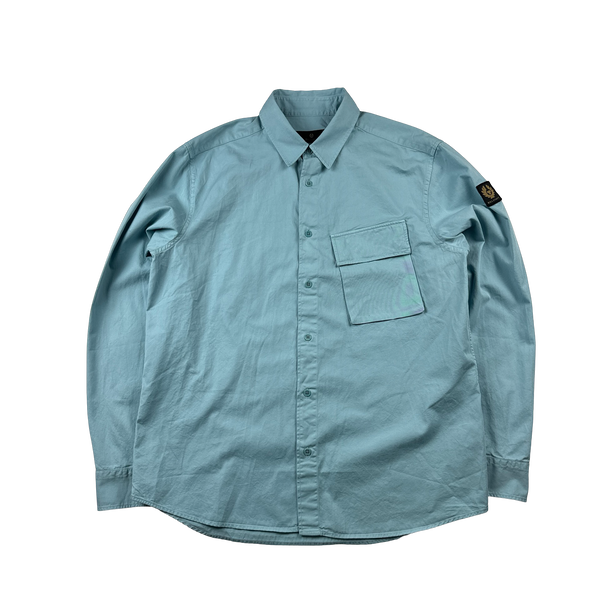 Belstaff Baby Blue Buttoned Overshirt - Large