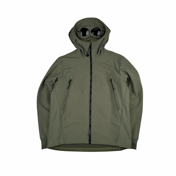 CP Company Khaki Soft Shell R Fleece Lined Hooded Jacket - XXL