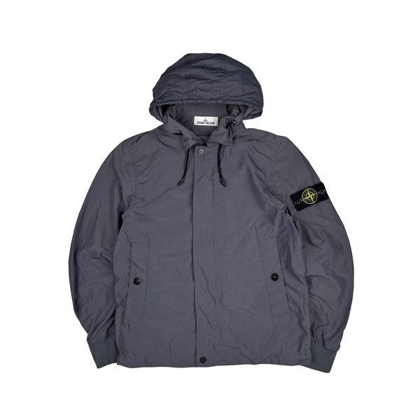 Stone Island 2021 Grey Micro Reps Nylon Hooded Jacket - Small
