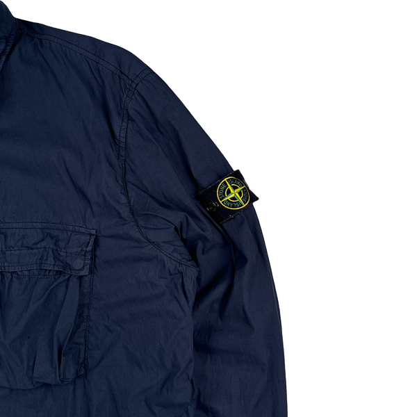 Stone Island 2019 Navy Lined Naslan Light Double Pocket Zipped Overshirt - 3XL
