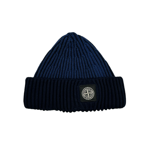 Stone Island 2014 Blue Two Tone Ribbed Beanie
