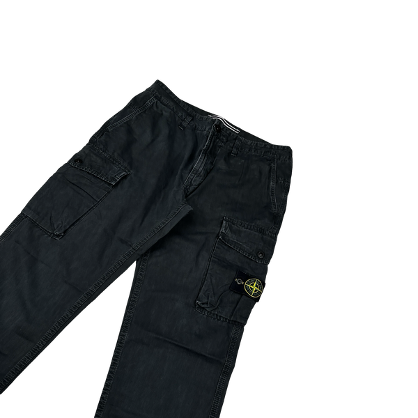 Stone Island 2021 Slim Fit Black Cargo Trousers - 32"