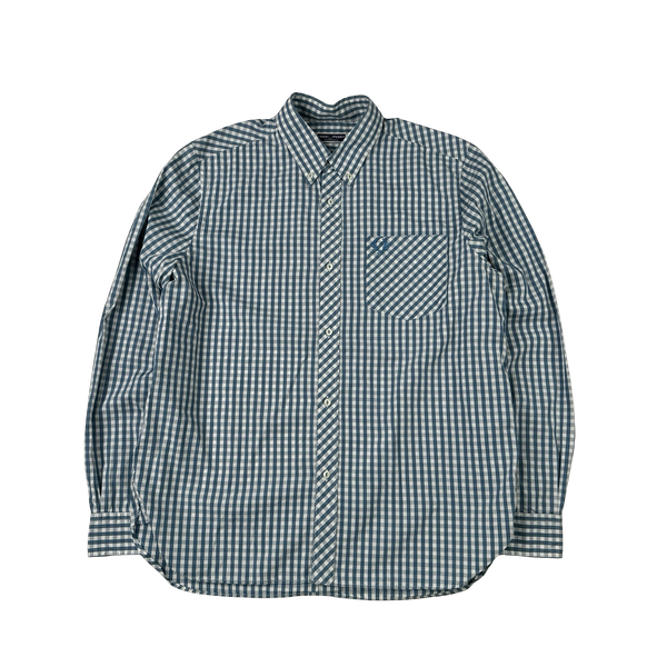 Fred Perry Blue Gingham Buttoned Shirt - Large