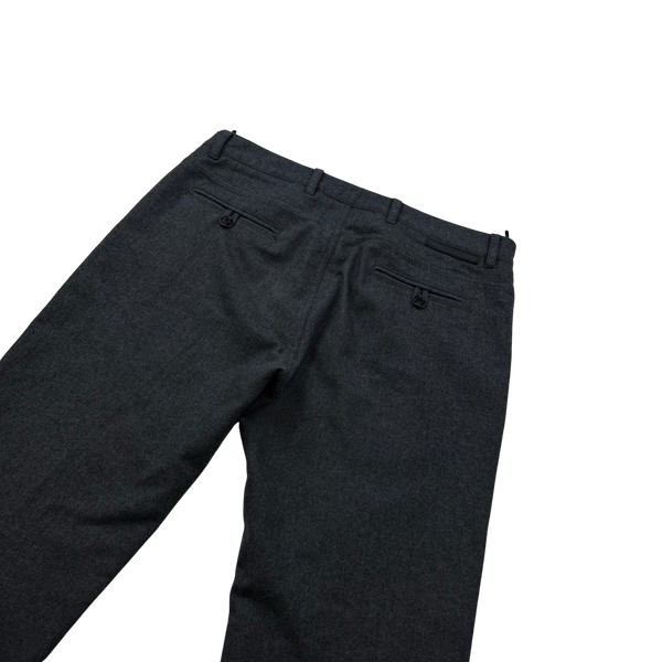 Prada Wool Grey Black Tab Suit Trousers - 34"