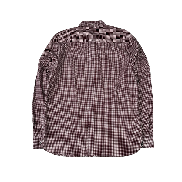 Fred Perry Burgundy Gingham Buttoned Shirt - Large