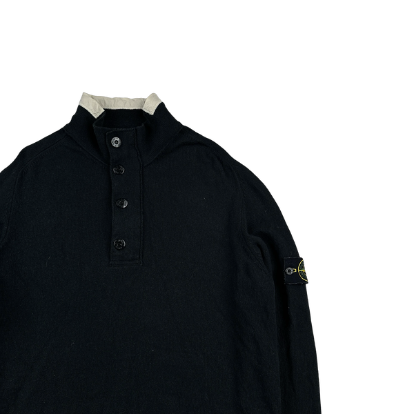 Stone Island 2006 Black Piped Cuff Pullover Jumper - Large