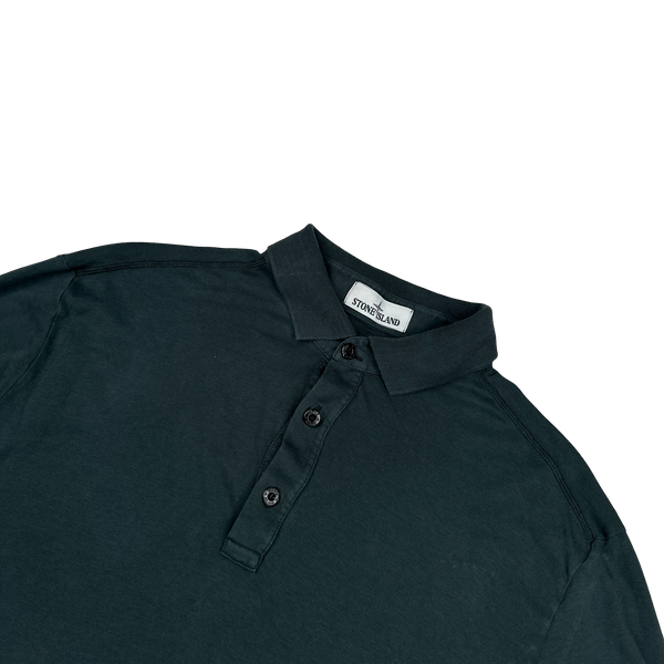 Stone Island 2020 Green Cotton Long Sleeve Polo Shirt - XXL