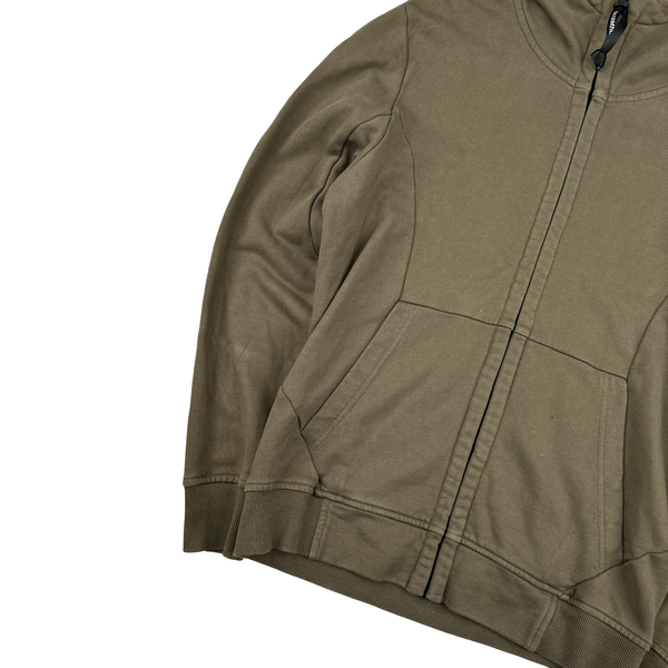 CP Company Khaki Cotton Goggle Hoodie - Medium