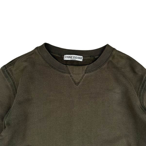 Stone Island 2010 Khaki Crewneck Cotton Jumper - Medium