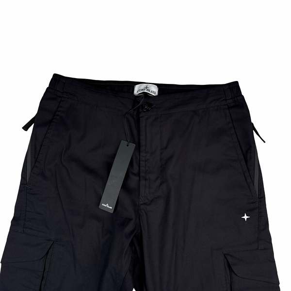 Stone Island 2023 Black Stellina Regular Tapered Cargos - 32"