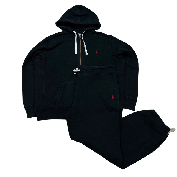 Ralph Lauren Black Zipped Hoodie Tracksuit Set - XL