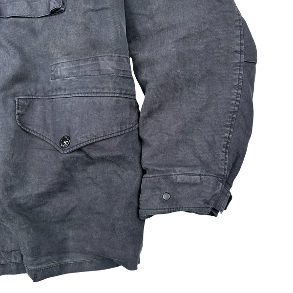 Stone Island 2012 Navy Lino Flax Multi Pocket Lined Zipped Jacket - Large