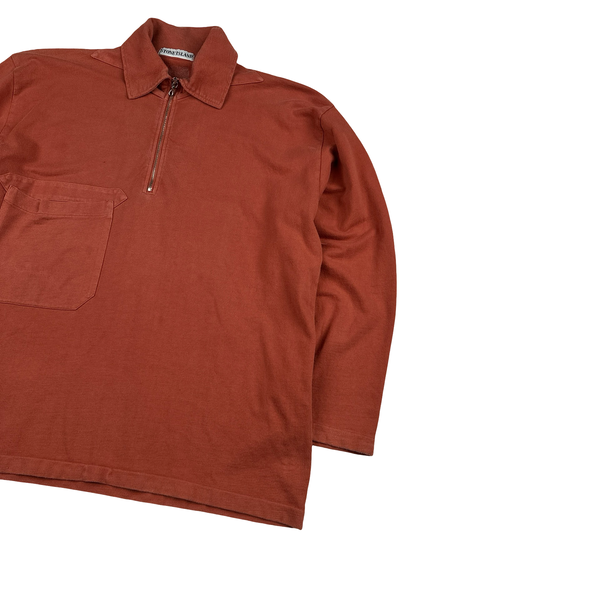 Stone Island Marina Vintage Quarter Zip Cotton Jumper - Medium