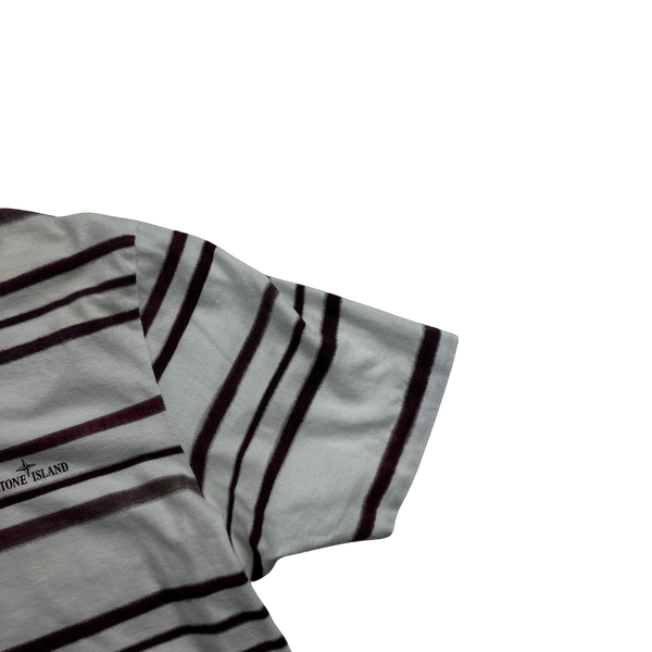 Stone Island Vintage Striped Spellout Polo Shirt - Medium