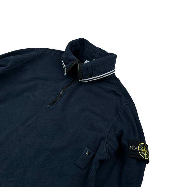 Stone Island 2021 Navy High Neck Collared Jumper - Medium