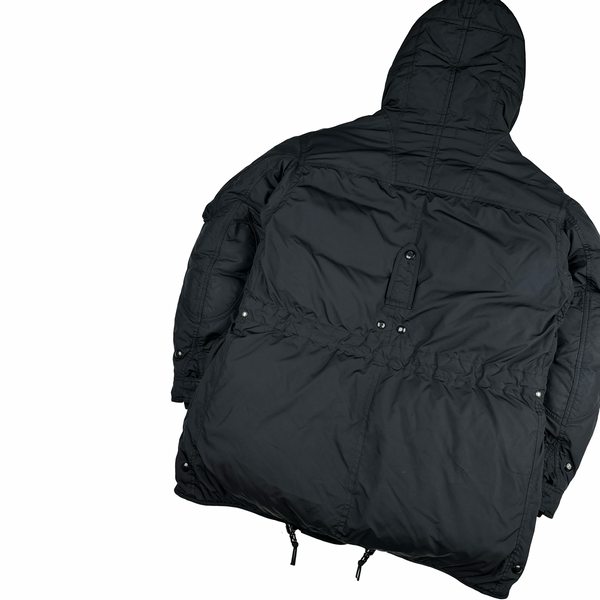 Ralph Lauren Black Down Filled Fur Hood Trim Puffer Jacket - Large
