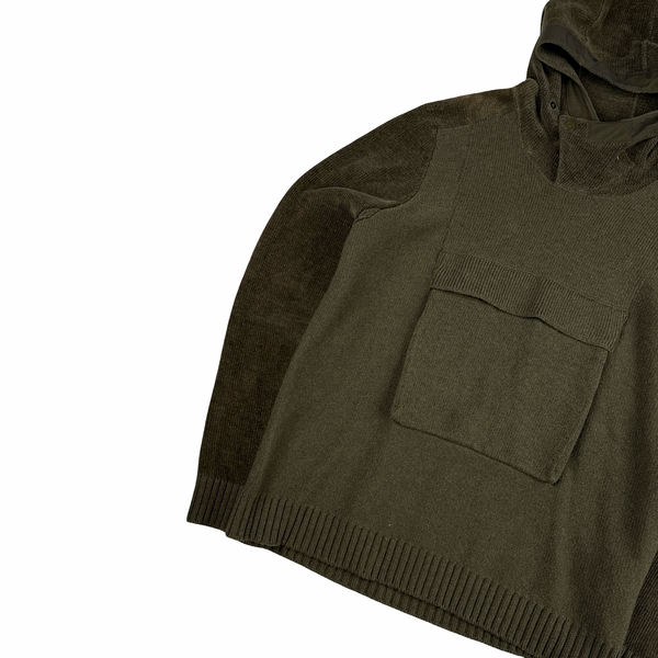 Stone Island 2019 Khaki Ghost Chenille Chest Pocket Hooded Jumper - XXL
