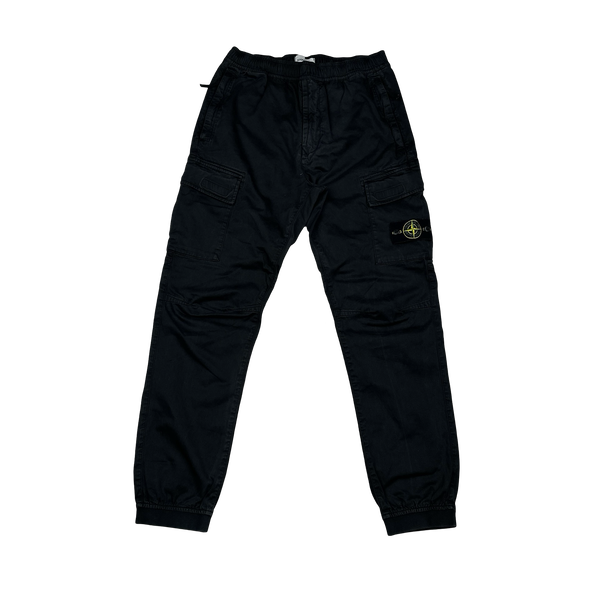 Stone Island 2021 Black RE T Cargo Trousers - 32"