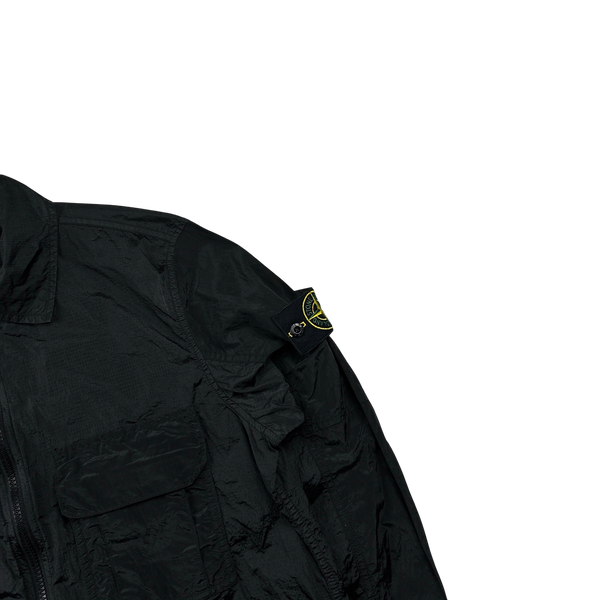 Stone Island 2019 Black Nylon Metal Rip Stop Overshirt - Small