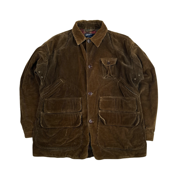 Ralph Lauren Brown Corduroy Cotton Lined Multi Pocket Jacket - Medium