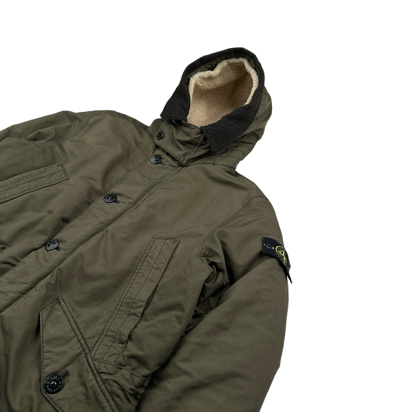 Stone Island 2017  Khaki David TC Down Filled Parka Jacket - XL